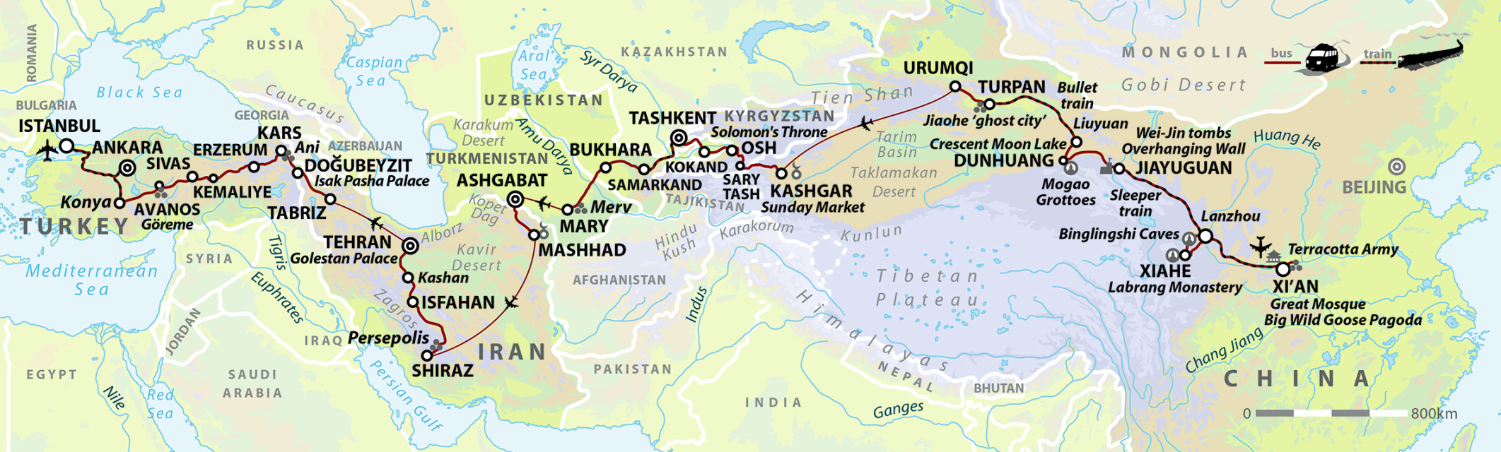 The Great Silk Road Adventure: Xi'an to Istanbul